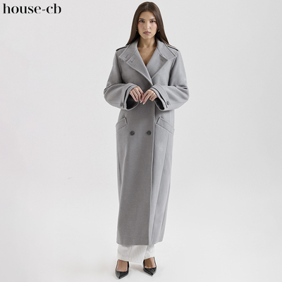 HouseofCB干练双排扣高领大衣