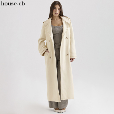 HouseofCB干练双排扣高领大衣