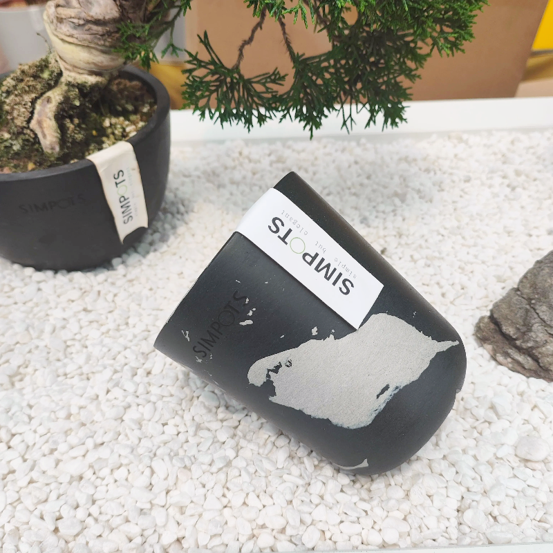 SIMPOTS圆10杯造型10*9日式黑胶花盆ins花器花盆家用多肉盆包邮