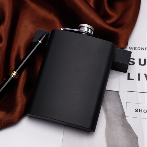 6/8oz Matte Black Hip Flask Stainless Steel Hip Flask With