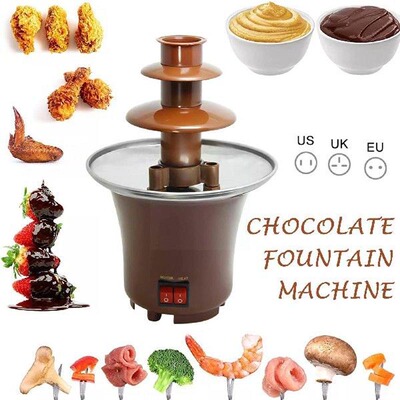 Home Chocolate Fondue Fountain 3 Tiers Electric Melting