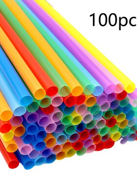 Disposable Plastic Straws Colorful Party Event Drink 6*190mm