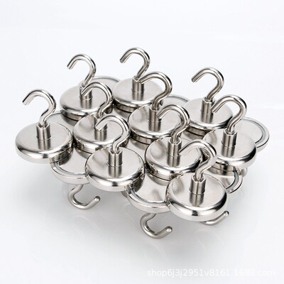 5pcs Magnetic Hooks Powerful Hook Magnet Holder 10kg Suctio