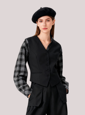 LOLO MIRIAM | 25秋 黑色马夹轻奢收腰女马甲313W7A022