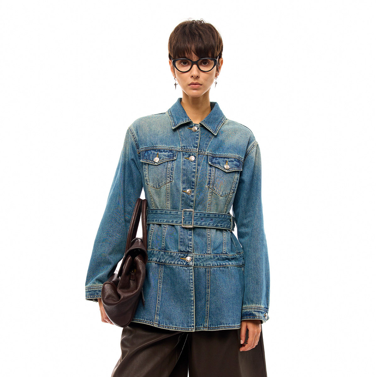 LOLO MIRIAM26春中长款牛仔上衣封腰复古港风设计款外套33128I002,女装/女士精品,短外套,淘宝优惠券,粉丝福利购,淘宝优惠卷