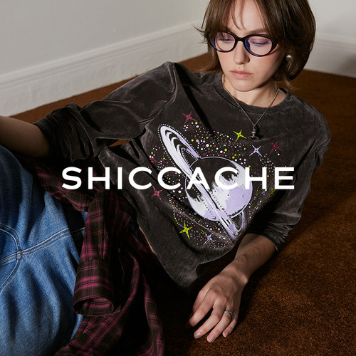 希凯驰25冬设计师款星球印花重工艺T恤街头美式风133128T004