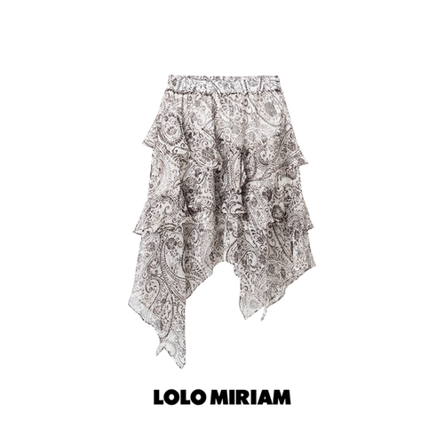 LOLO MIRIAM26夏不规则花纹半裙亲肤凉爽中短款213221Z010