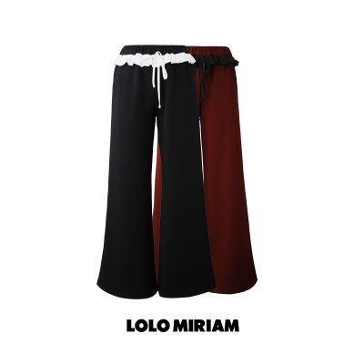 LOLO MIRIAM | 26春 微弹休闲裤高腰拖地薄款阔腿裤313W7U009