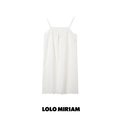 LOLO MIRIAM26夏法式绣花莱塞尔连衣裙镂空吊带213221I025