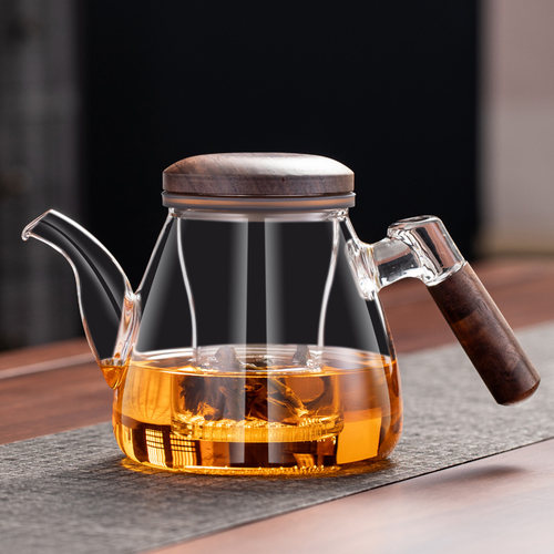 加厚耐热侧把玻璃泡茶壶