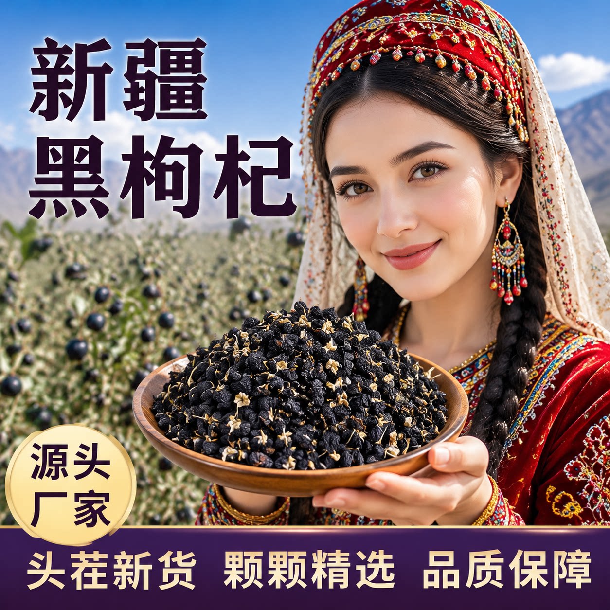 新疆特产黑枸杞正宗新疆枸杞黑枸杞枸杞子黑枸杞干大颗粒枸杞批发
