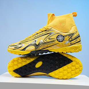 回力高帮长钉球鞋宽胖脚肥脚女生足球鞋女童女孩子碎钉比赛训练鞋