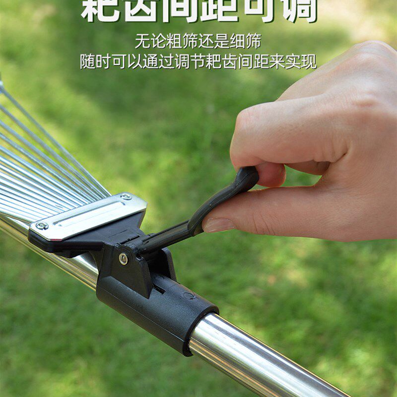 极速搂草耙平地扫树叶神器园艺草坪铁爪子农具耙尺落叶钉耙扫把伸