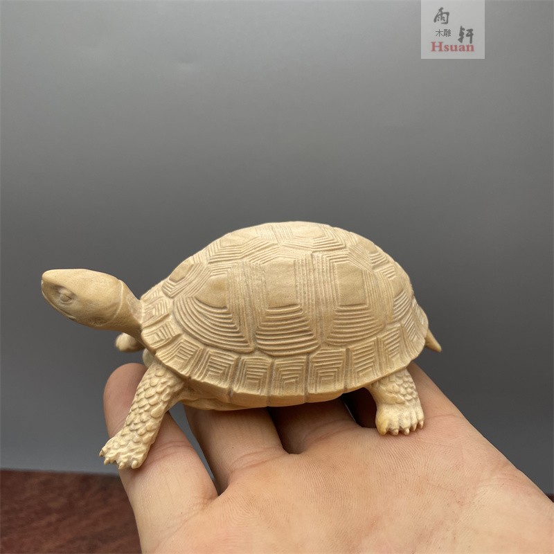 小叶黄杨木雕长寿龟摆件家居装饰工艺品实木装饰品茶宠文玩手把件