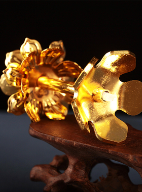 莲花灯座供佛灯供灯烛台 酥油灯底座灯架 酥油灯座摆件酥油灯合金