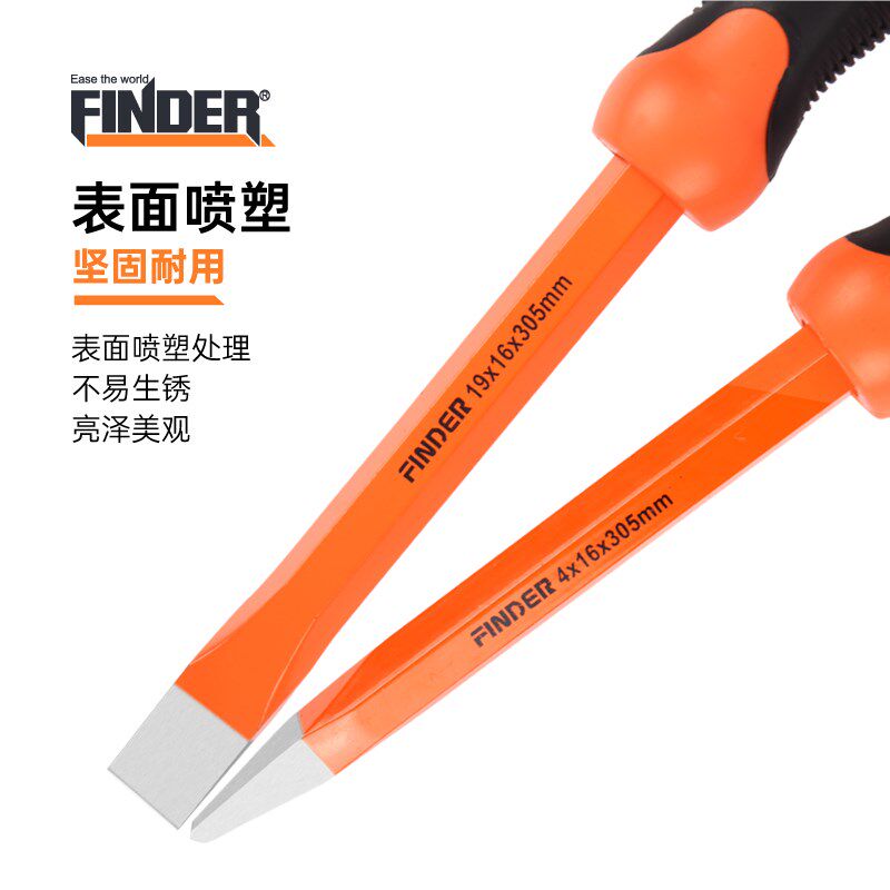 极速石工凿尖头混凝土墙凿扁头开山劈石工具冲子护手合金錾子手工