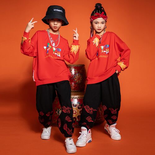 好货元旦儿童演出服中国风团体表演服街舞套装小学生运动会开幕式