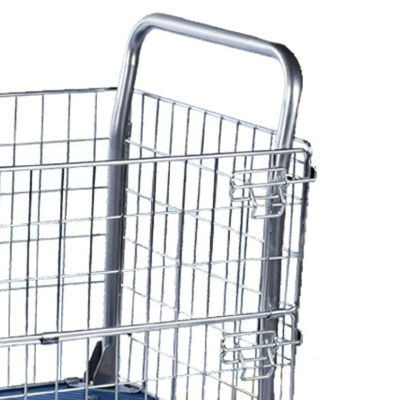 极速稳斯坦WST4011周转车带护栏手拉车仓库网格手推车仓储笼拣货