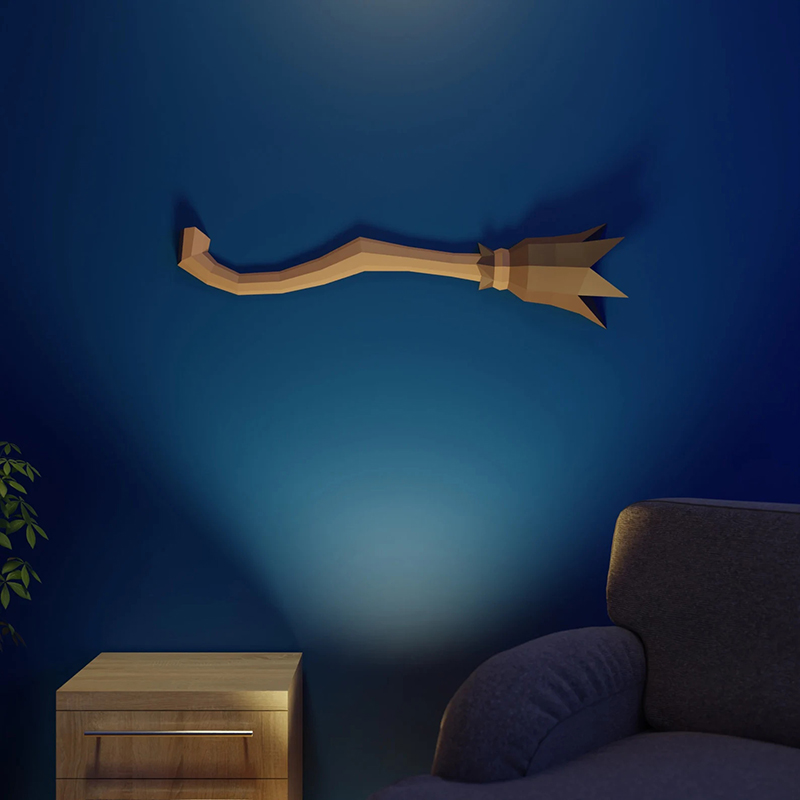 100厘米长飞天扫帚女巫扫把万圣节装饰饰品刀具墙壁壁挂摆件纸模