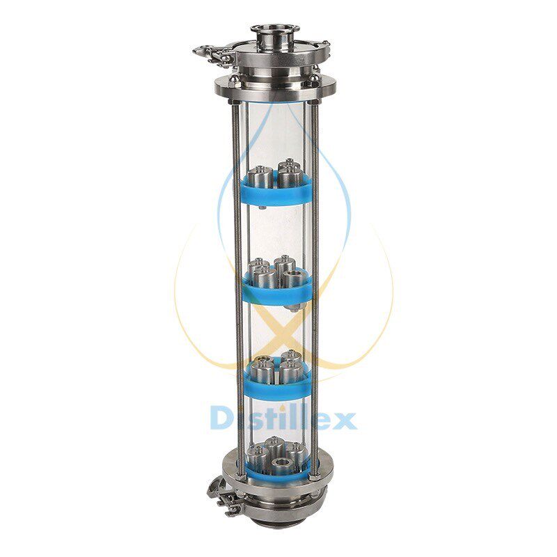 极速NEW  SS304  bubble plates Distillation Column with 4 sec
