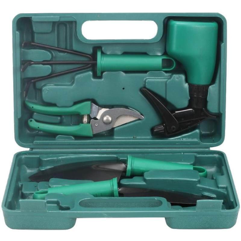 极速园艺工具套喷壶耙子挖土小铲子剪刀组合工具箱家庭养花种菜5