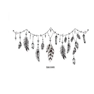 极速Feathers Wall ers Feather String Banner Wall Decal Remov