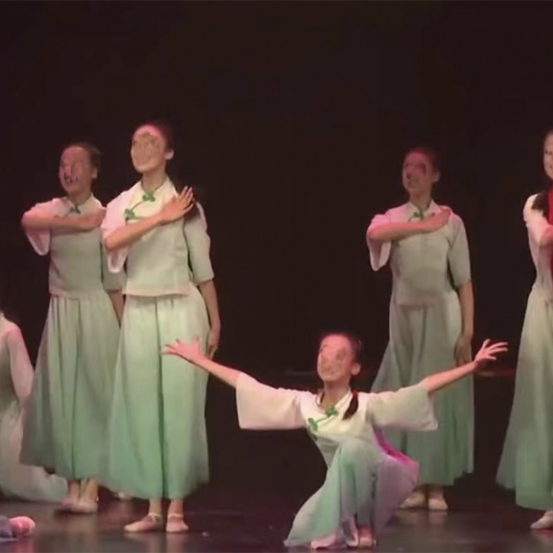 好货现代舞舞蹈演出服红色主题雨后梧桐同款表演服民国学生装古风
