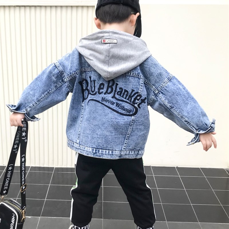 好货男童秋装牛仔外套2021新款中小男宝宝秋款水洗刺绣上衣儿童时