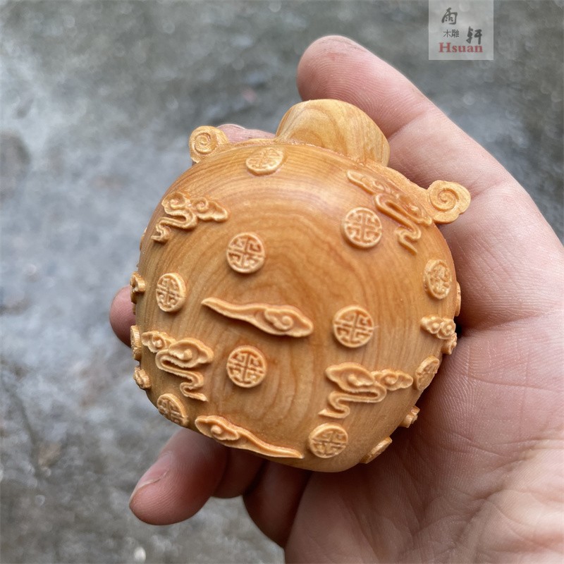 崖柏木雕恭喜发财财神爷神像佛像招财家用店铺开运文财神汽车摆件