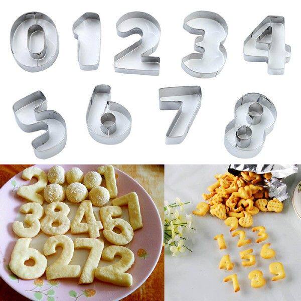 极速9pcs/set Large Size 0-8 Number Shape Cookie Cutter