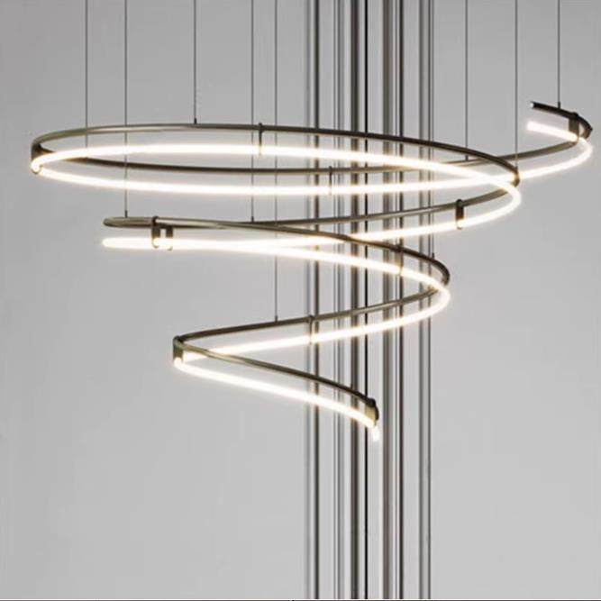 软装设计师款别墅复式楼客厅loft梯样板房轻奢吊灯极简圆环餐厅灯,家装灯饰光源,客厅吊灯,淘宝优惠券,粉丝福利购,淘宝优惠卷