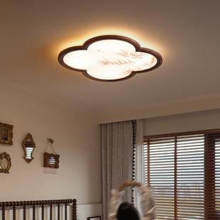 胡桃木竹影卧室吸顶灯高级感新中式宋式美学主卧书房2025新款灯具