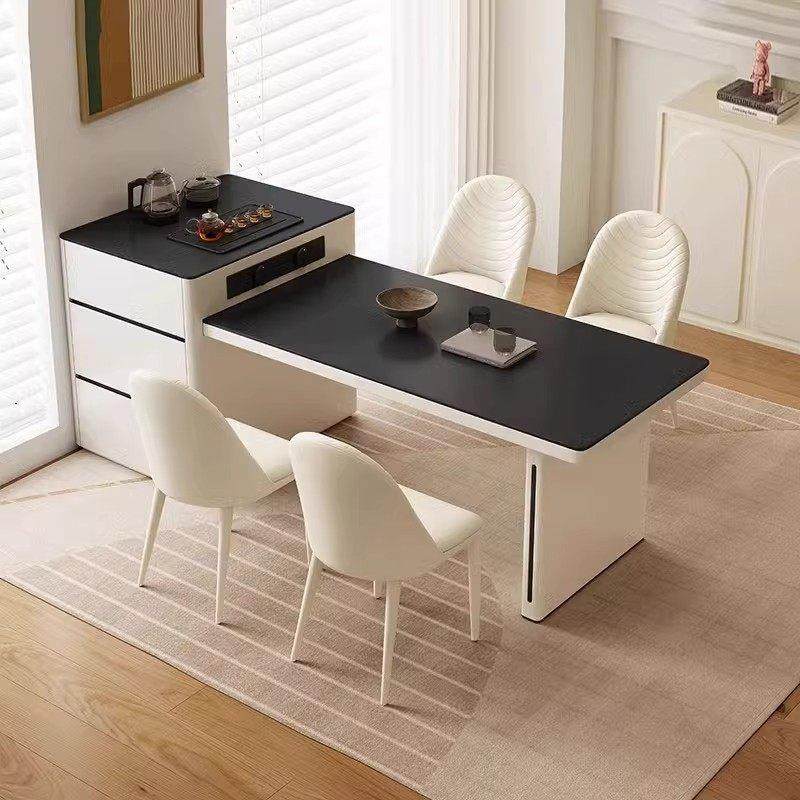 岩板餐桌家用小户型大象腿餐桌椅2024新款可变圆桌现代简约饭桌,住宅家具,岩板餐桌,淘宝优惠券,粉丝福利购,淘宝优惠卷