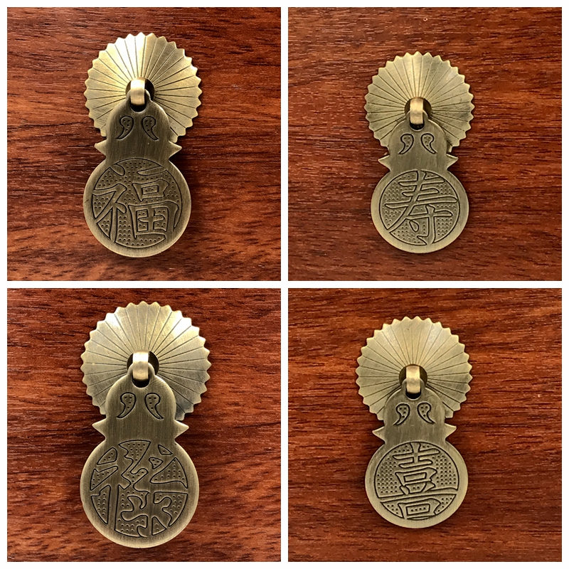 仿古中式纯铜拉手古铜色抽屉把手中药柜子拉手红木家具五金铜配件