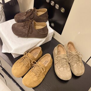 5cm【秋叙】内增高勃肯鞋女两穿爆款复古博肯乐福豆豆鞋57