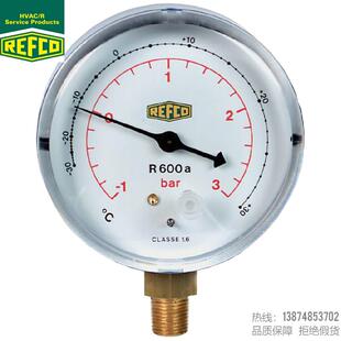 REFCO/威科R600a布顿管式冷媒压力表M2-250-M-R600a部件号9385882