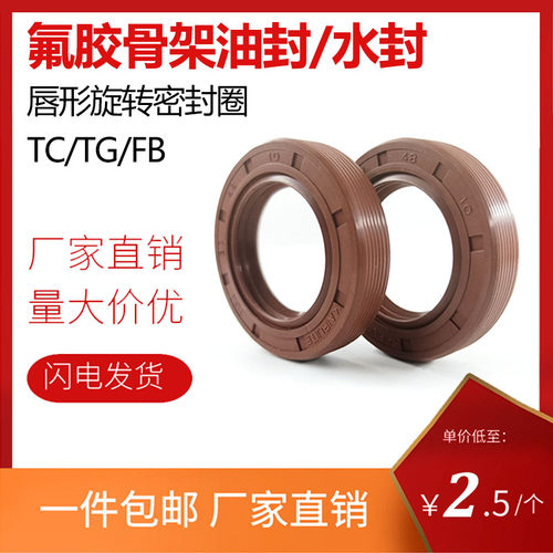 内径16-22TG4氟胶骨架油封TC耐高温FB磨丁晴旋转密封水封唇形轴封