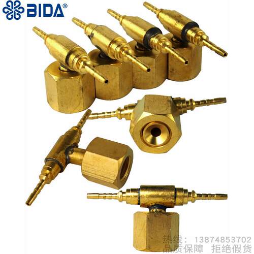 BIDA/必达黄铜三通T型三通异型三叉中间螺母三通RG01SCE连接配件