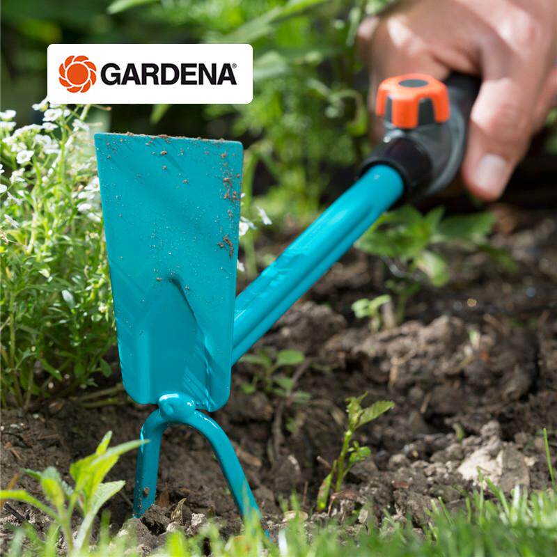 德国进口嘉丁拿 园艺两用锄花园种植工具挖地锄头翻土松土2齿耙