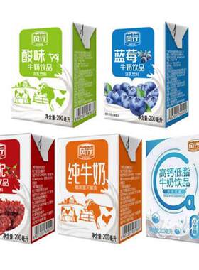 风行牛奶原味酸奶200ml*24盒 蓝莓红枣枸杞高钙低脂纯牛奶整箱装