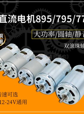 795电机大功率直流12-24V大扭力895高速园林推台锯钻775马达双轴