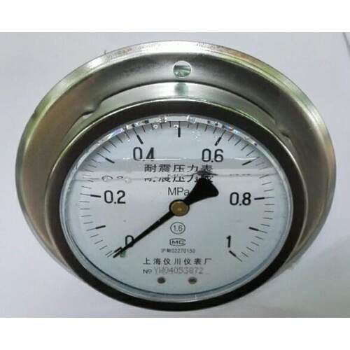 轴向带边耐震压力表 yn-100zt 1mpa上海仪川仪表厂 100MM M20X1.5