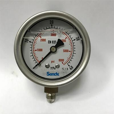 耐震压力表 40mpa 直径63MM 压力400KG 螺纹G1/8 不锈钢充油型