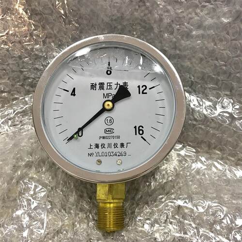 直径100mm 压力16mpa 耐震压力表 YN-100 0-16mpa 铜螺纹m20x1.5