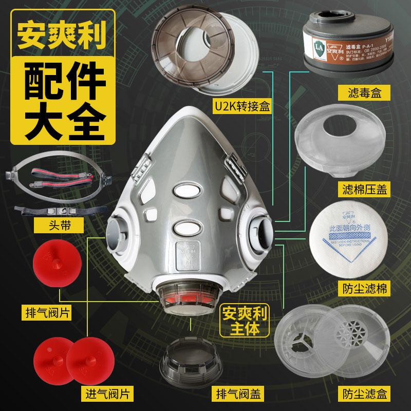 面具配件安爽利滤盒塑料头带呼吸阀进气阀片308防尘口罩吸汗套图片