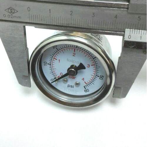 不锈钢外壳防水压力表  60psi 4bar 40-41mm 0.4mpa 美制牙npt1/4