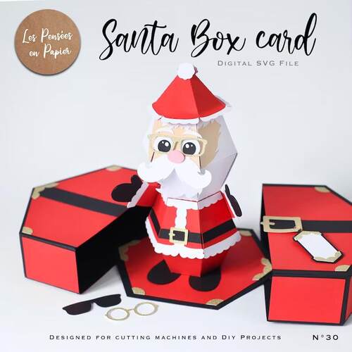 3D SANTA BOX Card 圣诞盲盒圣诞老人惊喜盒子弹跳礼盒节日玩具