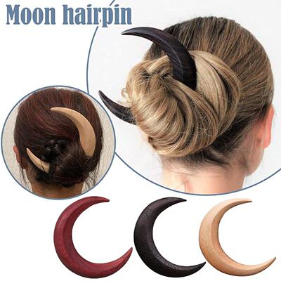 月亮发簪moon hair月亮盘发月牙形发叉发夹女士造型工具