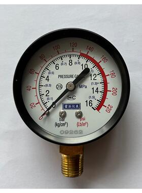 5种压力单位压力表 多刻度 y-60 0-1.5mpa 220psi Lb/in² 60mm