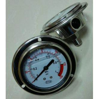 zyia 轴向带边抗振注油防震压力表 yn60zq 0-1mpa 150psi 60mm。